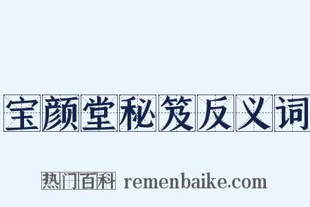 宝颜堂秘笈反义词是什么意思的图片